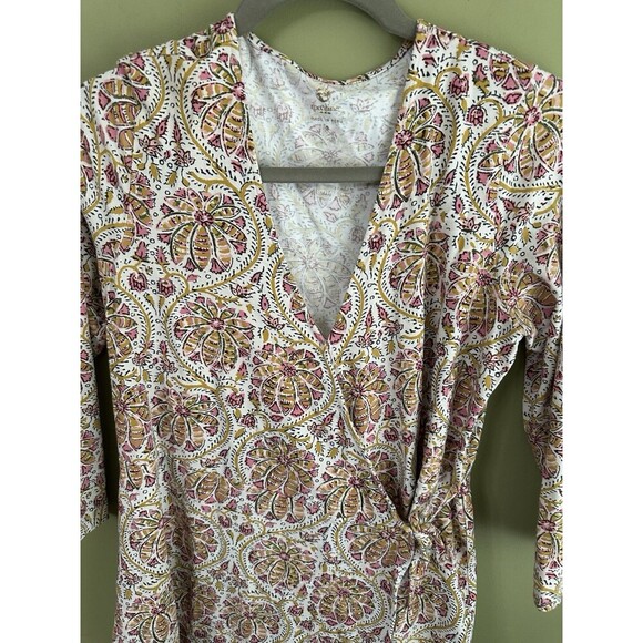 Spartina 449 Alisa Wrap Dress Sz S Mini Floral Coastal Beach Resort Vacation - Picture 3 of 12